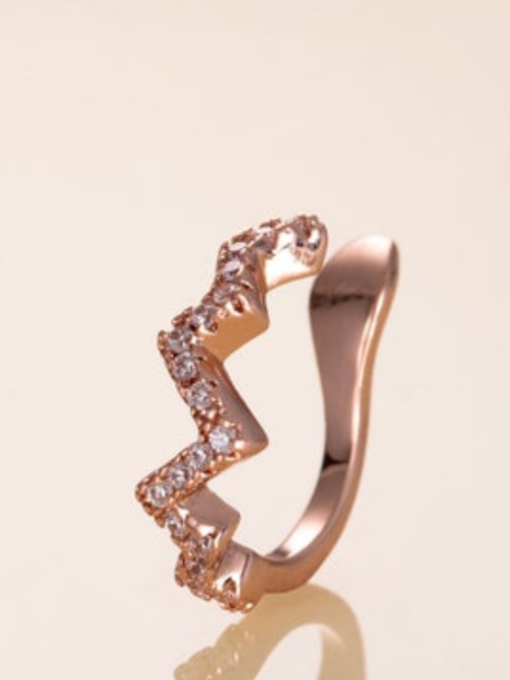 Rose Gold Ear Cuff with Cubic Zirconia